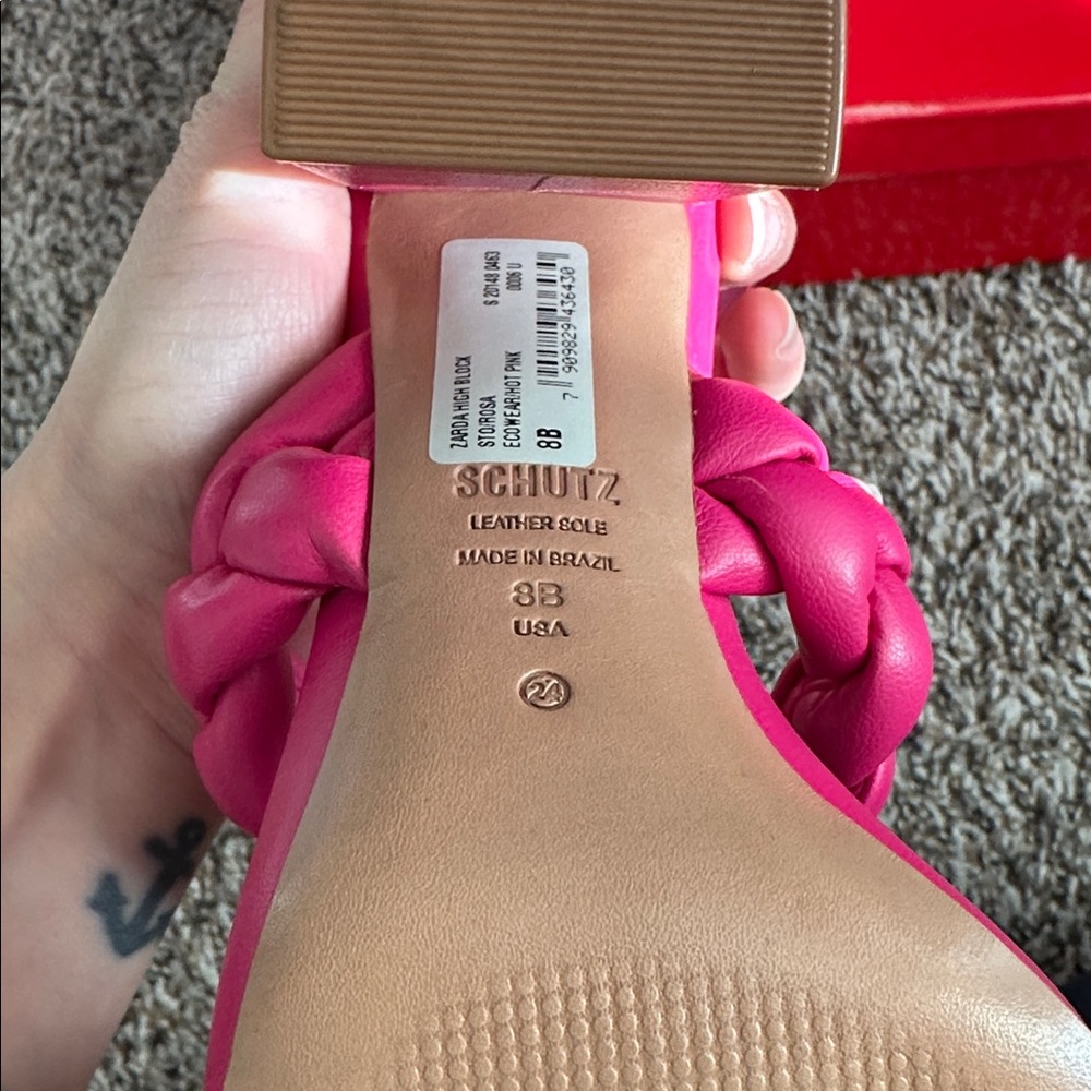 SCHUTZ magenta Braided sandals size 8B - Picture 4 of 4